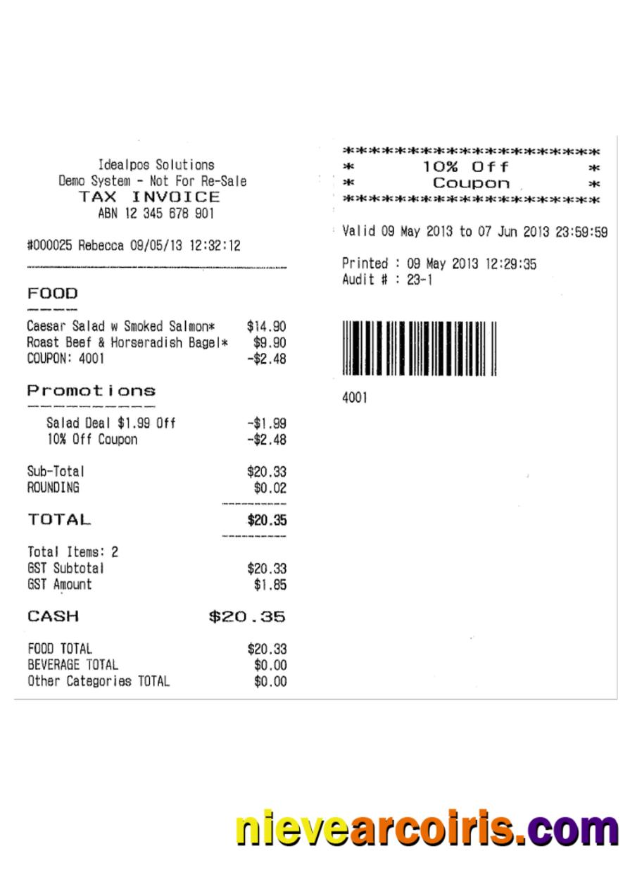 IDEA SOLUTIONS payment receipt